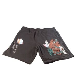 Zumiez Vitriol Shorts Men Sz‎ XL Black Cotton Pockets Graphic Print Animation